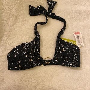 Gianni Bini black and silver star bikini top